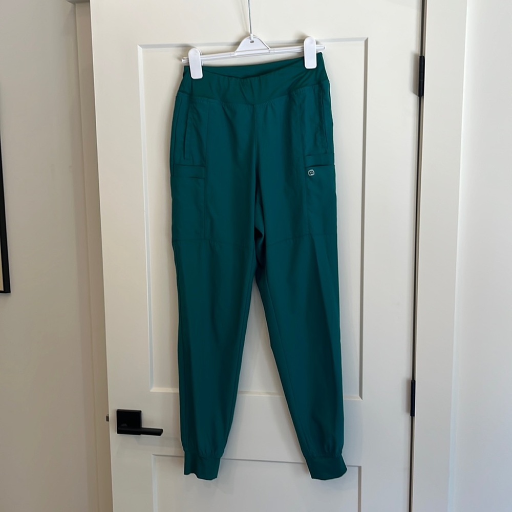 W123 by WonderWink Cargo Jogger Scrub Bottoms//Color: Teal//Size: Medium Tall